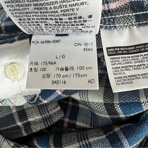 Levi’s Pearl Snap Plaid Flannel Button Down Western Shirt Shacket - Picture 12 of 12